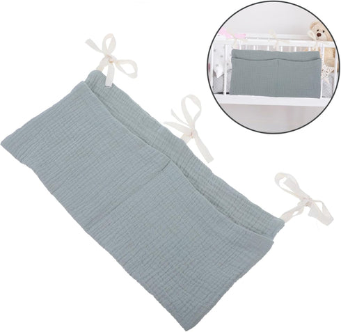ibasenice Bed Organizer Cotton Stroller Storage Bag Multi-purpose Hanging Pouch for Toys Pacifiers and Milk Bottles