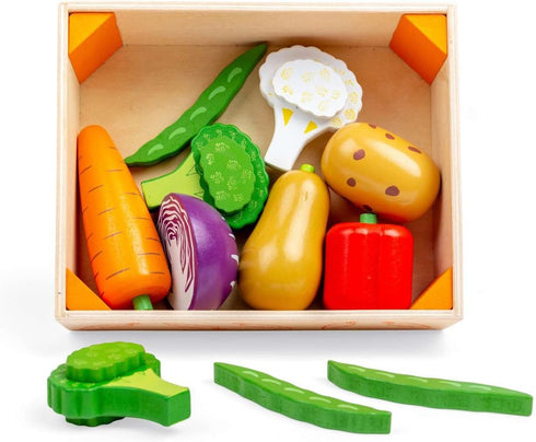 Set Bigjigs Toys Wooden Vegetable Crate - Role Play Food