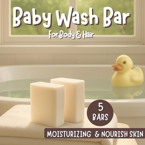 5 (3.5 oz Fragrance Free Baby Bar Soap for Sensitive Skin | Unscented Natural soap bar for toddlers kids adults