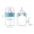 Yooforea Silicone Coated Glass Baby Bottle, 0M+ Slow Flow Nipple, Wide Neck, Medical-Grade Silicone Coating, 2 Pack, 3
