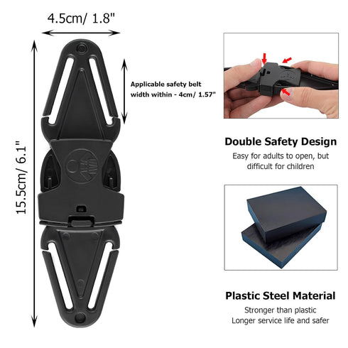 1.5 Chairs/Strollers/Reins(2 Pack) Anti Escape Safety Clip Baby Harness Chest Clips, Chest Strap Lock Prevent