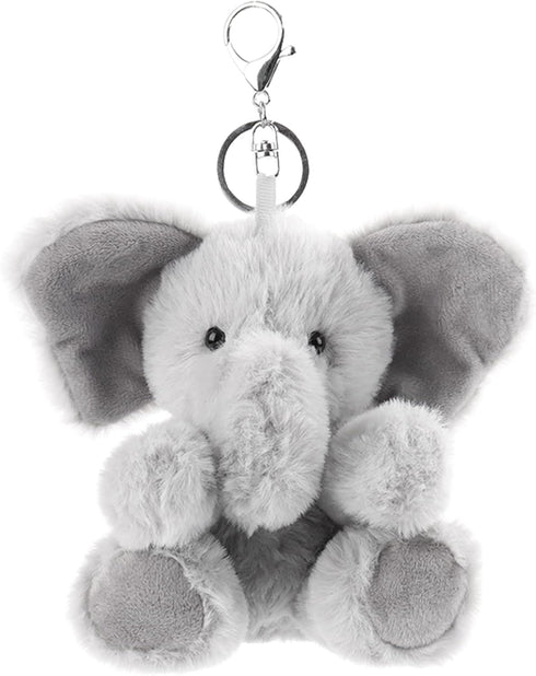 Apricot Lamb Cute Toys Plush Gray Elephant Stuffed Animal Keychain for Kids Bag, Purse, Backpack, Handbag (6 Inches)