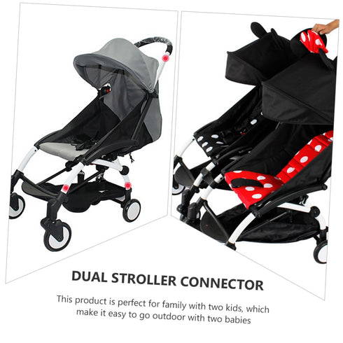 Set 2 Infant Stroller Connector Connectors for Single to Double Easy to Use
