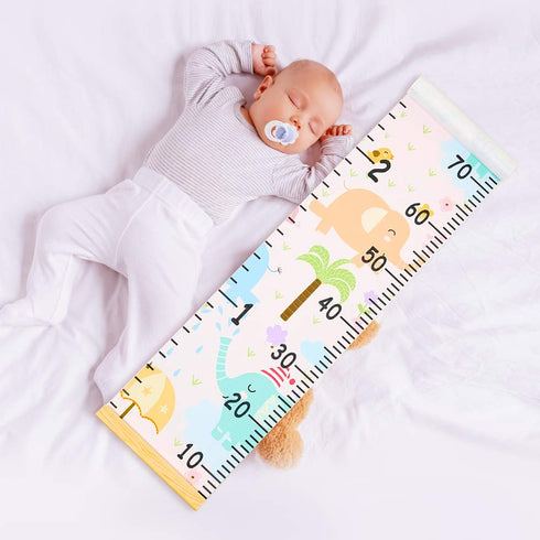Beinou Baby Growth Chart for Wall, Height Chart for Kids with Wood Frame, 7.9in x 79in Canvas Hanging Measurement