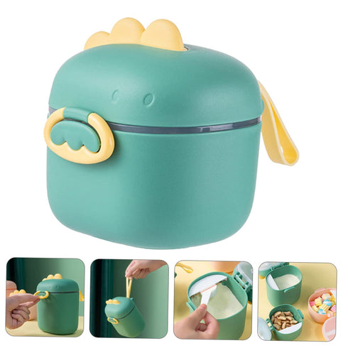 VICASKY Large Capacity Dinosaur Baby Milk Powder Dispenser Airtight Seal Travel-Friendly Holder Waterproof Baby Food