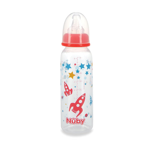 8 1 Pack 1 Nuby Standard Neck Tinted Bottle, Ounce, of Bottle, Colors/Patterns May Vary