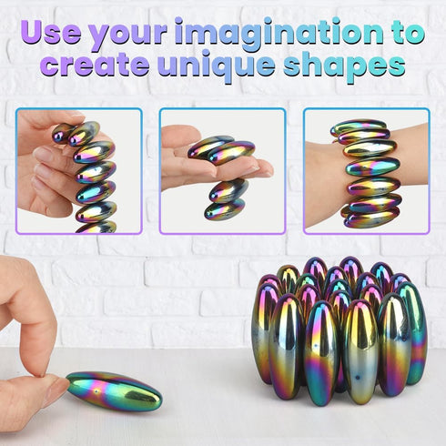 Putty(20PCS) Rattle Snakes Magnetic Eggs, Fidget Toy Hematite Magnet for Adults, Fridge Magnets Oval Rocks