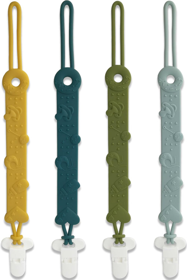 Pacifier Clip MOBU 4 Pack Silicone Pacifier Clips Holder for Baby Boy