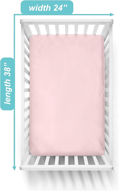 TL Care 100% 38" 24" Pack Natural Cotton Fitted Mini Crib Sheet x - Soft & Breathable Small Nesting Portable Crib