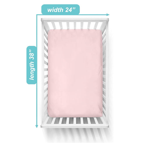 American Baby Company 3 Pack Fitted Mini Crib Sheet, 24" x 38", Soft Breathable Neutral 100% Cotton Jersey, Pink