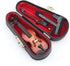 Dselvgvu Wooden Miniature Violin with Stand - Mini Musical Instrument Dollhouse Model Ornament