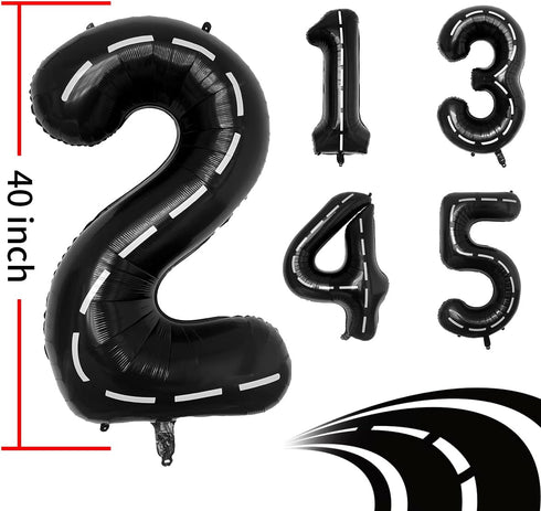 134pcs Balloons Race Car Birthday Party Supplies - Racing Car Theme Decorations, Happy Birthday Racecar Number Balloons