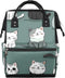 Hsnar Cute Cats Waterproof Diaper Bag Backpack Large Capacity Baby Bag with Stroller