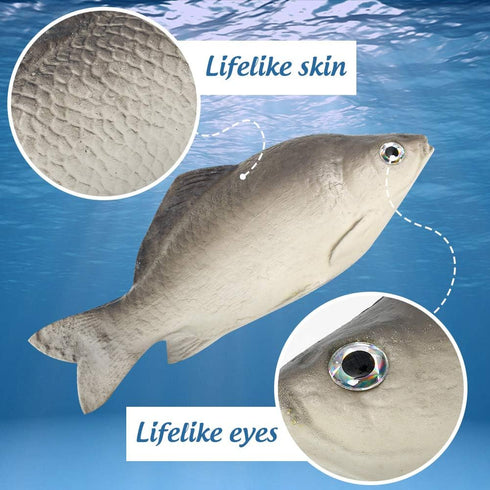 BigOtters 4PCS Fake Fish, Realistic Artificial Sea Fish Playset Model Food Display for Kids Kitchen Decor