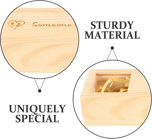 Toyvian Wooden Pregnancy Test Box with Lid Elegant Female Keepsake Storage Case for Announcements Multifunctional