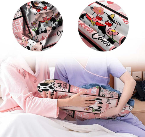 Who Love Cows Newborn Swaddle Blanket with Hat Set, One Size Receiving Blanket for Boys and Girls