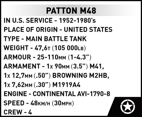 COBI Armed Forces Patton M48 Tank Model