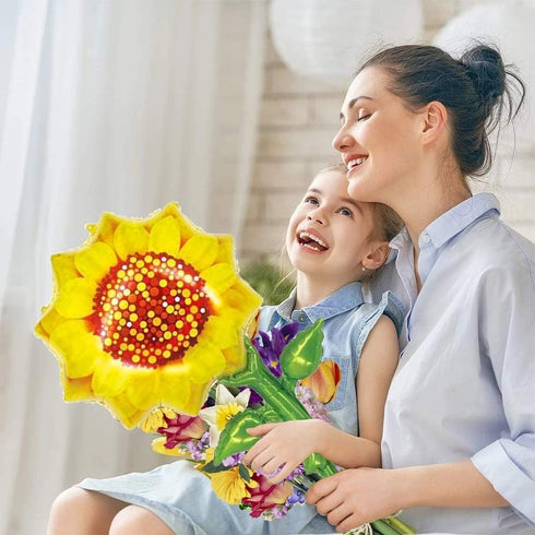 33 Inch Sunflower Foil Balloons, Sunflower Shaped Aluminum Mylar Balloons for Summer Themed Party, 6PCS