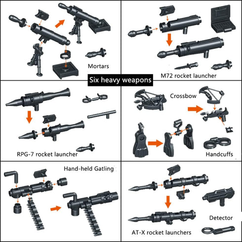8 PCS SWAT Police Figure, Special Forces Mini Military Action Figure with Weapons and Accessories Building Blocks Set