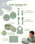 Trompo Set 10 2 2Forks Food-grade Silicone Baby Feeding Pieces | BPA-Free | Includes Plate, Bowl, Sippy cup, Spoons
