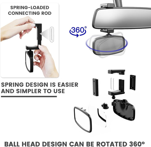 KERHAND 360-Degree 14"-22") (1 pack) Baby Car Mirror for Rear-Facing Seats,Kids Safety Mirrors with Tool-Free