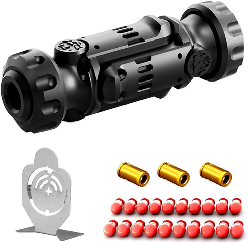20 1 Metal Fidget Toy Gun for Adults: Stress Relief Toys Fidget Gun Fidget Spinner, Steel EDC with Bullets Target