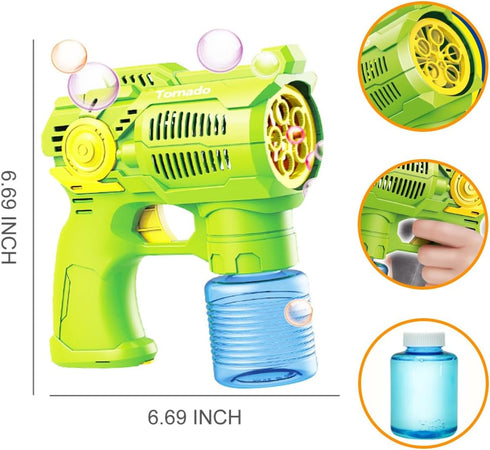 Bubble Guns Set of 2 - High Efficiency Bubbles Toys with Batteries and Refill Solutions for Indoor & Outdoor Play