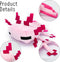 Pink Axolot Plush Stuffed Toy - Soft Throw Pillow Decorations for Video Game Fans, Kids Birthday Party Favor