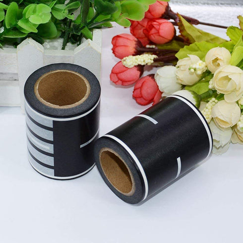 Black Track Tape, Toy Car Tape for Kids, Race Cars Decorations for Birthday Party (2 Rolls, 2.4" x 33')