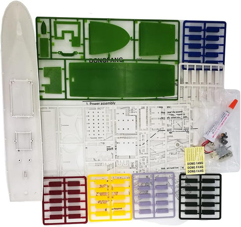 INQUWAN DIY Racing Boats Container Vessel Battery Powered Ship Model Educational Toys Children Gifts