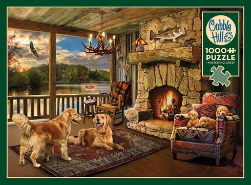 1000 Cobble Hill Piece Puzzle - Lakeside Cabin - Sample Poster Included