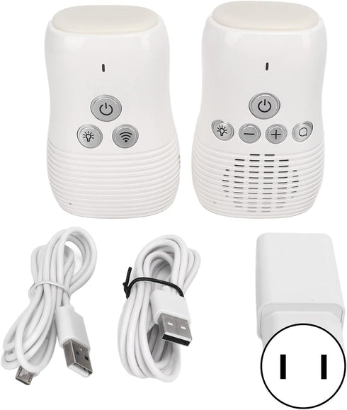 Audio Baby Monitor, 2.4GHz Wireless Two Way Intercom Baby Care Monitor with Night Light, 100-240V (US Plug)