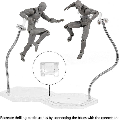 NovaViva 1/144 (4Pcs Action Figure Stand with Flexible Metal Arm,Action Figure Pose Display Holder Base,Flight Stands
