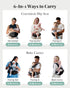 6-in-1 7-50lbs, Baby Carrier, MOMTORY Safety-Certified Baby Carrier Newborn to Toddler, Adjustable Detachable Infant