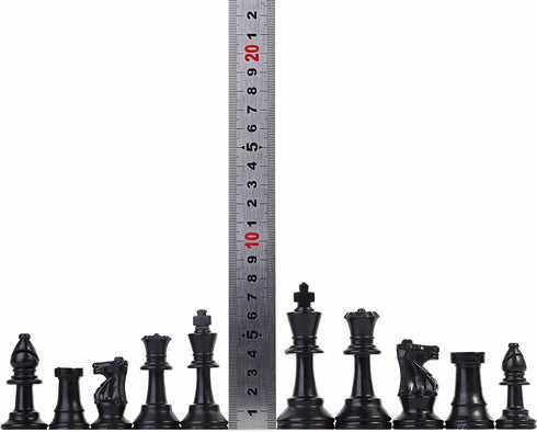 Vbestlife Tournament Chess Game Set, Complete International Chess Pieces, Black & White Chess Board Set (Large 77mm)