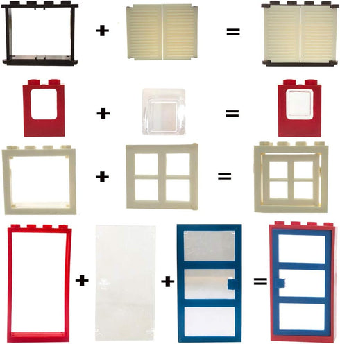 82 Piece Windows, Doors & Fences Building Block Toy Set - Compatible with Major Brands, Children Gifts