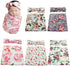 Infant Floral Swaddle Wrap with Headbands Hats, Value Set, Newborn Receiving Blanket Photography Props, 35X35inch