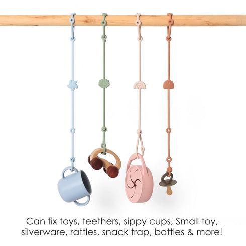 Toy Straps for Baby Toy Safety Straps Silicone High Chair Toys Straps for Strollers, Cribs, Car Seat