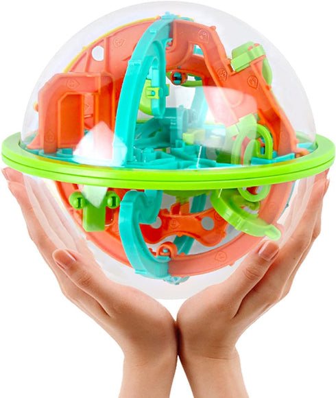 3D Interactive Maze Ball Game, 12cm with 100 Obstacles, Educational Toys for Kids, Magical Brain Teasers