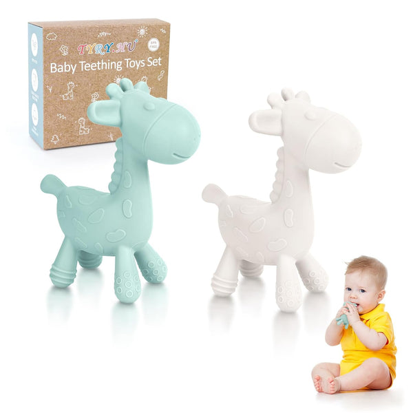 TYRY.HU Baby Teething Toys for Babies 0-6 6-12 Months,BPA Free Silicone Giraffe