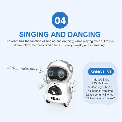 GoolRC 939A Pocket Robot, Talking Interactive Mini Robot with Voice Recognition & Singing
