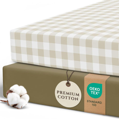 Pobibaby 2 Pack Crib Sheets for Boys, Premium Fitted Baby Boy Crib