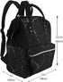FHEDVBN Backpack Mummy Backpacks Daypack Black Marble Diaper Bag for Women Multifunction Waterproof for Mom Dad, Large