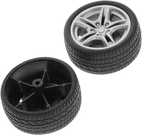 Tires - 4pcs 48mm Simulation Rubber Wheel Tire for Toy Model DIY RC Spare Parts - Black