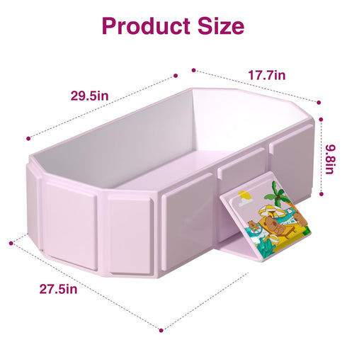 ROUSKY 29.5L 17.7W 9.8H inches, 0-6 Portable Folding Baby Bath Tub, x x Suitable for Years, Pink/Mint Green (Pink)