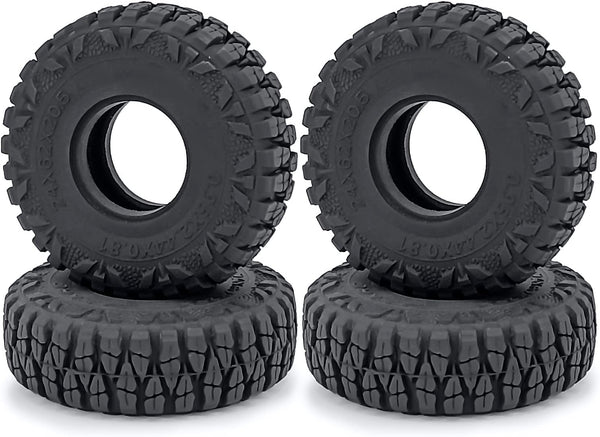 MOHERO 4PCS 1.0" Mud Grappler Rubber Tyre 62 * 22MM for Axial SCX24 90081 AXI00001 002 004 005 006 RC Crawler Car (B