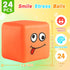 24 Pack, Stress Balls Fidget Toys for Kids: Mini Smile Face Stress Ball Stretchy Toys for Anxiety Stress Relief, Square