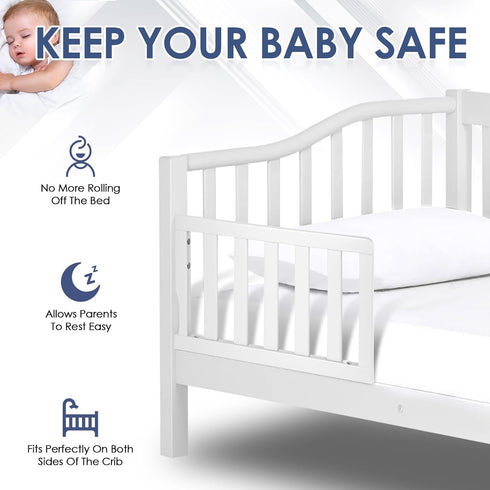 Salcod Toddler Crib Guardrail Compatible with Dream On Me Convertible Crib, Crib Rail for Prevent Toddler from Rolling