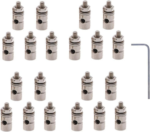 20 PCS Dia 1.3mm Adjustable RC Airplane Pushrod Connector Linkage Stopper for Model Aircraft Replacement Parts