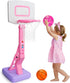 Toddler Pink Basketball Hoop - Height Adjustable Indoor Outdoor Goal with Balls for Ages 1-5